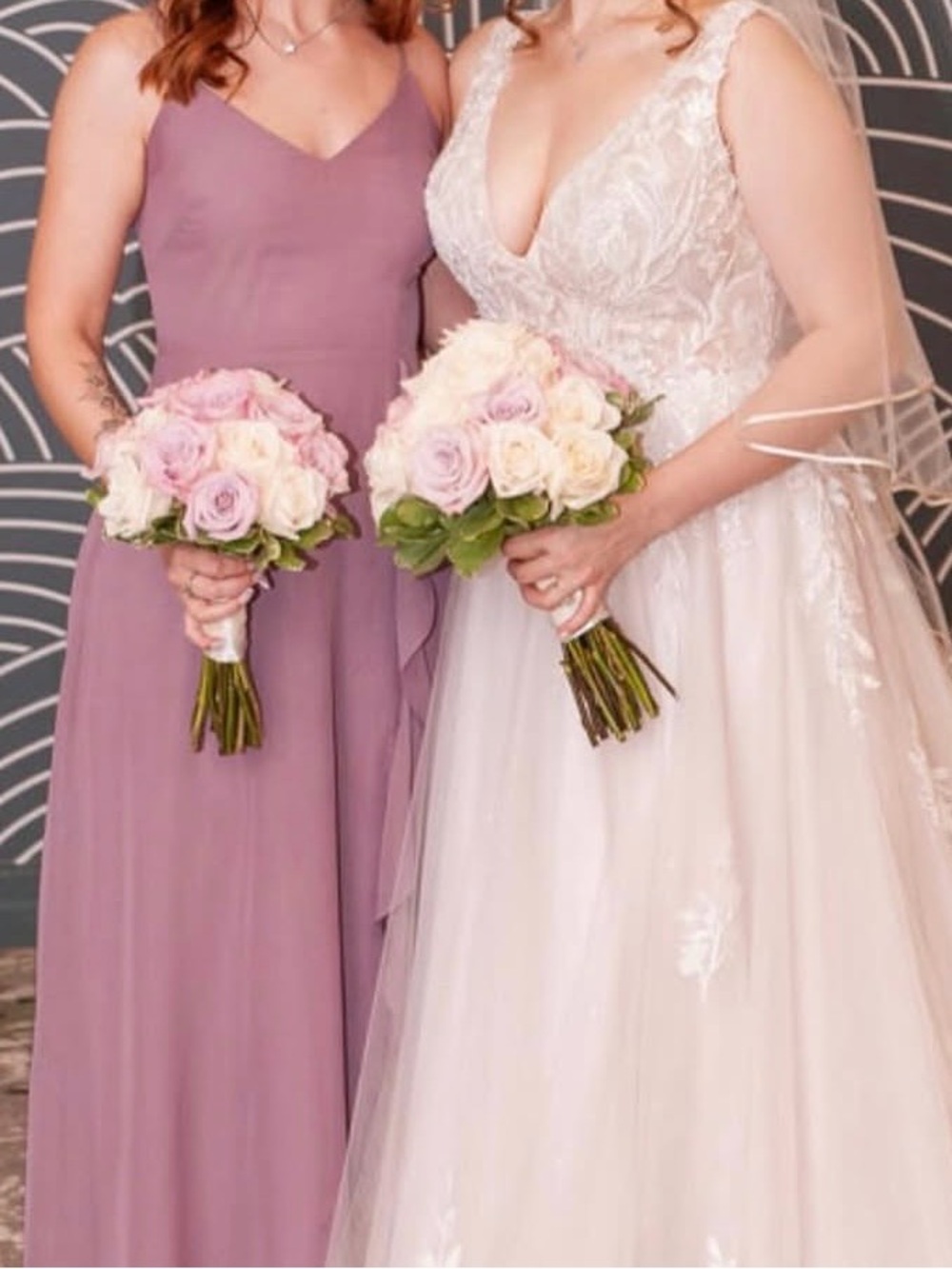 Birdy Grey Dark Mauve V-Neck Sleeveless Bridesmaid Dress
